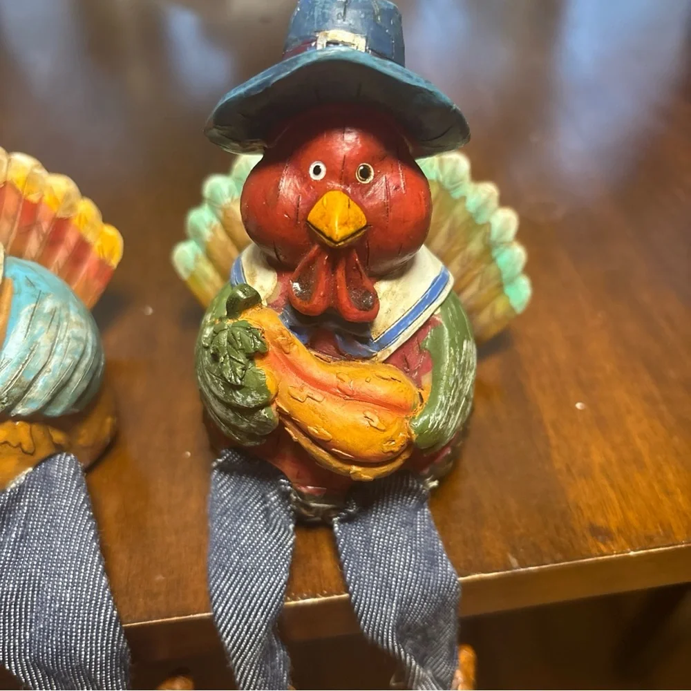 THANKSGIVING/FALL SHELF SITTER TURKEY FIGURINE 4